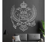 Kiwistar Drapeau/Armoiries du Monténégro Sticker Mural Sticker Mural Wall Stickers - 6 Tailles, 10_Weiss, 40 x 35 cm