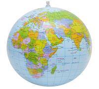 Kixolazr Globe gonflable en PVC - Globe terrestre gonflé - Globe du monde - Ballons de plage - Carte topographique - Ballon de plage pour enfant, école ographie, fournitures de fête