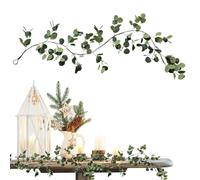 Kixolazr Guirlande de Verdure pour Décoration de Table,Guirlande Lumineuse Artificielle d'Eucalyptus 1.8m - Lumières LED Fausse Vigne sur Pile pour Décoration Intérieur Extérieur | pour Fête Cheminée