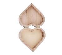 KIXZSAZ Boîte de rangement pour bijoux, portable et élégante, idéale pour petits accessoires, boîte en bois en forme de cœur, boutons, rangement bois,