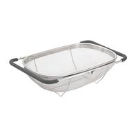 KIXZSAZ Égouttoir rétractable avec grille en acier inoxydable pour évier, idéal pour rincer et égoutter les fruits et légumes.