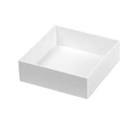 KIXZSAZ Présentoir à desserts avec fond creux, élégant et raffiné, idéal pour sublimer vos desserts. Support en acrylique pour buffet, Blanc, 15.3 x 15.3 x 5.1 cm