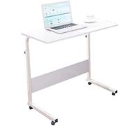 KJAKSXNSE Bureau Mobile Laptop Cart, à Hauteur réglable Portable Computer Workstation, Plateau café Table d' appoint Portable Accueil Étude de Chevet 2 Couleurs 71-92cm(White,80 * 40cm)