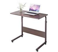 KJAKSXNSE Bureau Mobile Laptop Cart, à Hauteur réglable Portable Computer Workstation, Plateau café Table d' appoint Portable Accueil Étude de Chevet 2 Couleurs 71-92cm(br?zowy,60 * 40cm)