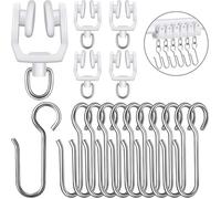 KJBDQQH Curtain Track Rollers 1 Ensemble de roulettes for Rail Rideau et Crochets métalliques en Forme S, poulie silencieuse Plastique, Accessoires Changement Plafond Flexible pour Rail de Rideau