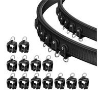 KJBDQQH Curtain Track Rollers roulettes de Rail Rideau Plafond, Flexibles et Pliables, 11 mm, en Plastique Blanc, avec Crochets pour Rail de Rideau(Black,30pcs)