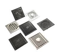 KJBDQQH Grille Caniveau Grille de déchets vidange Sol carrée, Accessoire Salle Bains en Acier Inoxydable chromé 100mm x pour Le Trottoir(6)