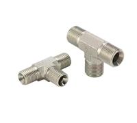 KJBDQQH Raccord en T en Acier Inoxydable Raccords de Transition BSP 1/8" 1/4" 3/8" 1/2" 3/4" 1" Joint Tuyau hydraulique Type C en té à cône Interne pour Robinet d'eau Potable(AB 06)