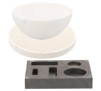 KJHBV 1ensemble Kit Creuset Fonderie Graphite pour Fusion Or Argent Cuivre Moule de Fusion Résistant à Haute Conductivité Thermique Outils pour Affinage et Coulée Métal Usage Polyvalent