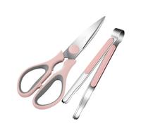 KJHBV 1ensemble Pince à Barbecue et Ciseaux Multifonctions Acier Inoxydable pour Cuisine et Grillade Manche Long Antidérapant Ensemble pour Saisir et Couper Viandes et Aliments Variés