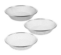 KJHBV 3 Pièces Tamis de Jardin Rond pour Terre, Modèles 1/8, 1/4 et 3/8 | Fer Galvanisé, Cadre Circulaire Soudé, Format 30x30x7cm, pour Jardinage et Culture de Succulentes