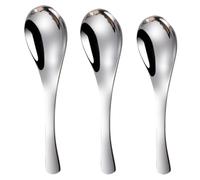 KJHBV 3pièces Cuillères Acier Inoxydable Épaissies Set Cuillères Rondes Robustes pour Cuisine et Maison Ustensiles de Table Durables et Faciles à Nettoyer
