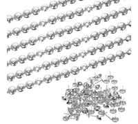 KJHBV 6 Pièces Bandes Décoratives à Clous pour Meubles, Fer Argenté, | Surface Lisse, Pose Pratique, Style Simple et Artistique, pour Banc et Tête de Lit