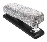 KJHBV Agrafeuse Manuelle Métallique Lot de 1 Set de Set Blanche Strass Diamant, Compacte et Légère Agrafeuse de Bureau pour École et Fournitures Scolaires