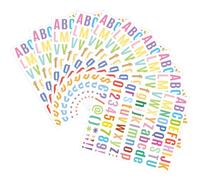 KJHBV Autocollants Solide en Vinyle Étanche Lettres et Chiffres 10 Feuilles Colorées pour DIY pour Décoration Paquet et Bouteilles