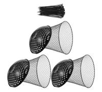 KJHBV Bac à Compost vers Enterré Noir en Fer 22,8x23x23 Cm | Couvercle Grillagé Ventilé, Lien de Fixation Inclus, Contact Direct Sol, pour Déchets Alimentaires
