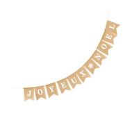 KJHBV Bannière en Lin Blanc pour Noël Guirlande Vintage Fanions de Queue D'hirondelle Décoration de Fête pour Maison et Arbres