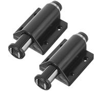 KJHBV Bloque Porte Aimant Noir en Plastique pour Porte D'armoire sans Poignée, Lot de 2pcs, Protection et Ouverture par Simple Pression pour Meubles et Bibliothèques