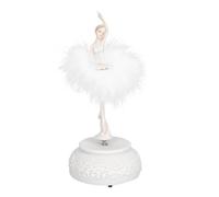 KJHBV Boîte à Musique Danseuse Tournante Ballerine en Résine Blanche Ornement Décoratif Romantique Chic, Présent pour Anniversaire ou Noël
