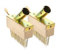 KJHBV Brosse Métallique pour Désherber 2pcs Bois Fête Estivale Jardin | Outil de Désherbage de Jardin, Balai Désherbage Compact, Poignée Antidérapante, Or, Lot 2pcs