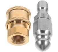 KJHBV Buse à Jet Haute Pression en Acier Inoxydable Raccord Rapide 1/4 Pouce Embout Réglable pour Tuyau D'arrosage pour Nettoyage et Débouchage de Jardin