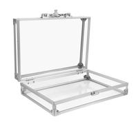 KJHBV Coffret Bijou Aluminium Transparent Grand Format Multifonctionnel avec Rangement Maquillage et Vitrine de Présentation Portable Robuste