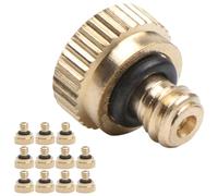 KJHBV Kit de 12 Buses de Brumisation en Laiton Basse Pression Joints Auto-étanches, Orifice 0,2mm, pour Système de Refroidissement Extérieur et Jardin