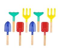 KJHBV Kit Outils de Jardinage à Main en Acier et Bois, Pelle à Transplanter et Râteau pour Petits Pots, Mélange Sol, Ensemble 8 Pièces pour Jardiniers