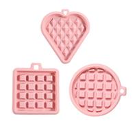 KJHBV Lot de 3 Moules à Pâtisserie en Silicone pour Gaufres, Forme Carrée, Ronde et Cœur, Résistant Four, Lavable, Cuisine Maison Couleur Aléatoire