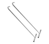 KJHBV Outil de Levage Polyvalent de Couvercle de Regard en Acier Inoxydable T de T Robuste et Portable 2 Pièces pour Porte Argenté