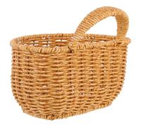 KJHBV Panier Mural Décoratif en Fer et Pp Tissé Main, Grand Récipient Khaki pour Rangement Intérieur et Décoration Murale Bohème