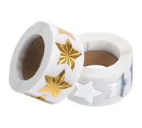 KJHBV Rouleaux D'autocollants Étoiles 1000 Pièces Lot de 2 en Papier Couché Autocollants Adhésifs Décoratifs Utilisation Longue Durée, Design Simple et Élégant pour Garçon et Filles