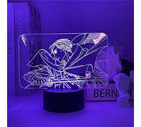 KJsdaADSA 3D Animation veilleuse Illusion Gurren Lagann Led pour la décoration de la maison cadeau d'anniversaire Manga lampe Yoko Littner Gurren Lagann 16 couleurs
