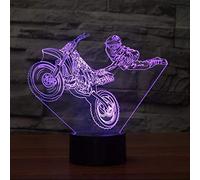 KJsdaADSA 3D moto cascades lampe à LED Art déco lampe cadeau veilleuse contrôle tactile 16 couleurs changement USB alimenté enfants cadeau décoration