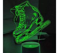 KJsdaADSA 3D Patin à glace Lampe Illusion Optique LED Veilleuse Optiques Illusions Lampe de Nuit 7 Couleurs Tactile Lampe de Chevet Chambre Table Art Déco Enfant Lumière de avec Cable USB
