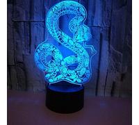 KJsdaADSA 3D Serpent LED Lampe Art Déco Lampe Lumières LED Décoration Lampes Cadeau Veilleuse Touch Control 7 Couleurs Change Alimenté par USB Enfants Anniversaire Cadeau