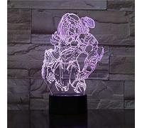 KJsdaADSA 3D veilleuse illusion lampe lampe LED veilleuse 7 couleurs tactile veilleuse pour enfants Alien vs Wolf Predator lampe de bureau pour la décoration intérieure télécommande