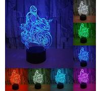 KJsdaADSA Moto Modèle 3D Illusion LED Nuit Lumière 7 Couleur Chambre Décoration Veilleuse Nouveauté Lampe Enfants Cadeau