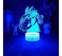 KJsdaADSA Tokoyami Fumikage 3D veilleuse lampe Illusion lampe avec télécommande 16 couleurs Halloween cadeau d'anniversaire pour enfant bébé fille chambre décoration