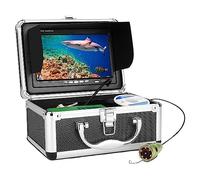 KJUEQ Caméra de pêche, Kit de caméra vidéo pêche sous-Marine 1000TVL 6 pièces LED IR/Blanche avec Moniteur Couleur 7 Pouces 10M 15M 20M 30M Ice Fish Finder(IR LED 30M Cable)