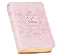 KJV Holy Bible, Compact Large Print Faux Leather Red Letter Edition - Ribbon Marker, King James Version, Pink