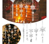 Kjw834 Boule de Noël élégante en cristal incassable - Décoration à suspendre pour sapin de Noël - Décoration de fête - Blanc - 15 x 14 x 4 cm