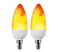 KJXP, Pack de 2, Ampoule Décorative Flamme LED 3W E14 AC85-265V Couleur Feu | Lampe de fête de festival d'Halloween de Noël de 150 lumens