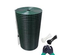KJYUN Grille Soudée Robuste Verte Résistante à la Rouille - Clôture Extérieure pour Poulailler Ferme et Barrière de Chantier(1.5x30m,2.3mm)