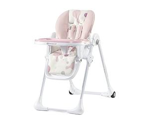kk Kinderkraft Chaise Haute Enfant Yummy, Pliable, Réglable, Nettoyage Facile, Rose, 103 x 59 x 83 cm,1 Unité