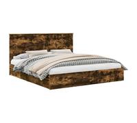 KKgypkn Cadre de lit avec tiroirs en chêne fumé, 180 x 200 cm, matériau bois, lit de rangement avec tiroirs pratiques, design minimaliste moderne, montage et entretien faciles