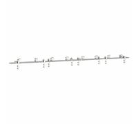 KKgypkn Garniture de porte coulissante en acier inoxydable de 366 cm pour portes doubles, système de dérivation à deux rails, y compris roulement à billes, butée de porte et joints en caoutchouc pour