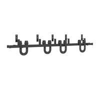 KKgypkn Kit de ferrures de porte coulissante en acier laqué noir de 183 cm pour deux rails et une paire de portes avec roulement intérieur en douceur et silencieux