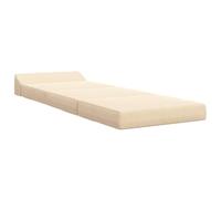 KKgypkn Matelas de canapé-lit pliable Crème 200 x 70 x 10 cm | Design convertible 2 en 1, rembourrage en mousse, housse amovible avec fermeture éclair, tissu velours côtelé