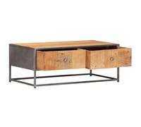 KKgypkn Table basse en bois massif vieilli 90 x 50 x 35 cm | Fabriqué à la main, style industriel, charme antique, polyvalent, grain de bois unique